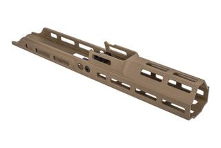 Kinetic Development Group 6.5in MREX Modular Receiver Extension for the SCAR with FDE anodized finish and M-LOK mounting.